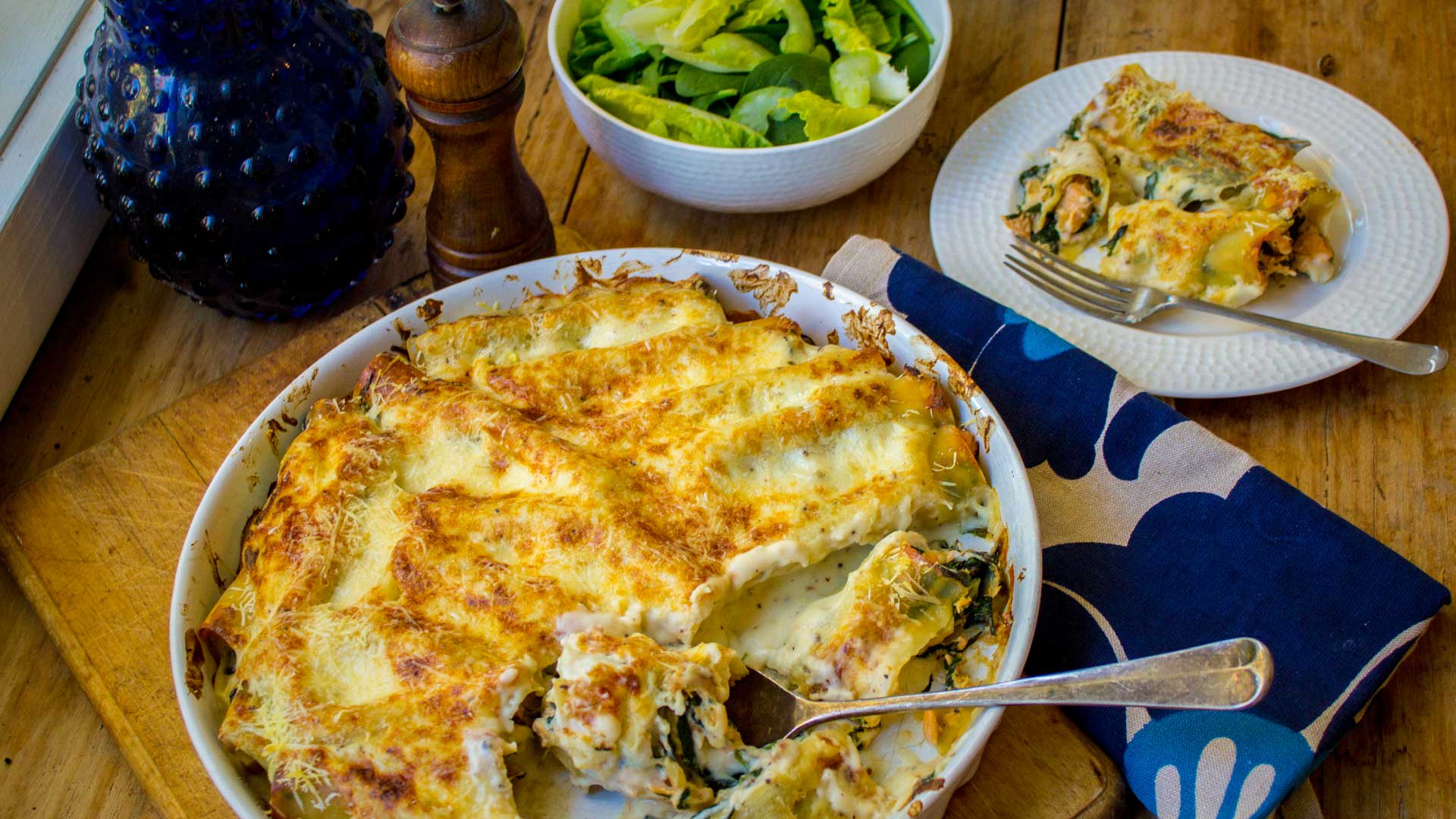 Salmon and spinach cannelloni - packed with omega-3 - Seafood Experts