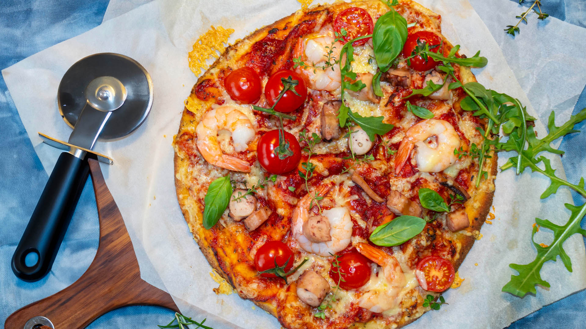 Mediterranean Seafood Pizza